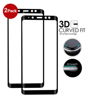 

2Pack-GiGiboom 3D Full Cover Curved Edge Tempered Glass Screen Protector for Samsung Galaxy A8 Anti Scratch Easy Installation Bub