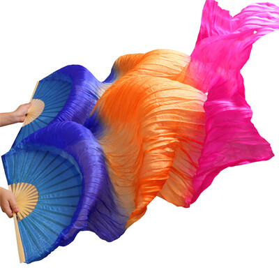 

2017 New arrivals women silk belly dance fan veils of belly dance fans Royal Blue OrangePink