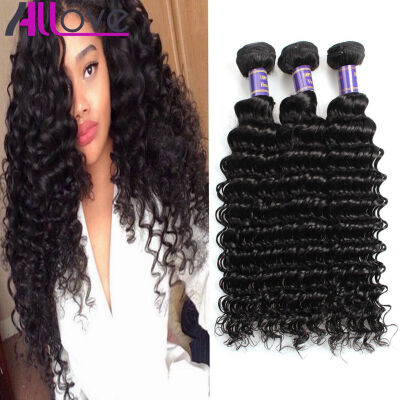 

Unprocessed 7A Malaysian Deep Wave 3 Bundles 8-28inch Allove Hair Products Deep Wave Virgin Human Hair Extensions