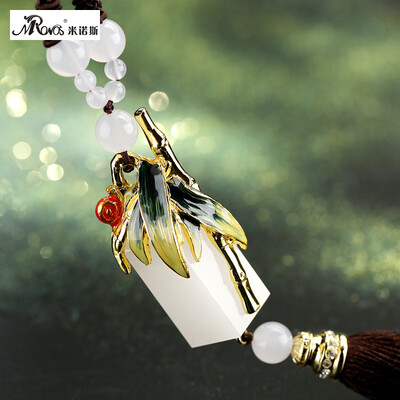 

MRONOS Minos car pendant jewelry car rearview mirror jade enamel car interior hanging metal agate pendant to ensure that the festival is high