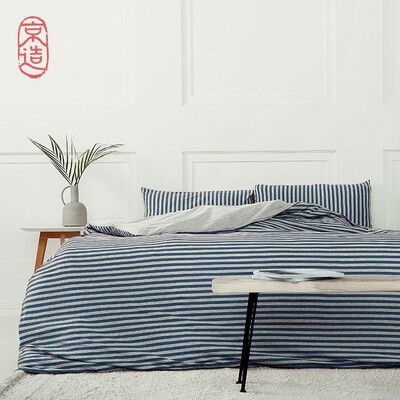 

JING ZAO Cotton knitted beddings Skin soft stripes
