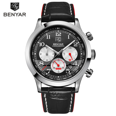 

BENYAR Brand Sport Waterproof Chronograph Men Watch Top Brand Luxury Male Leather Quartz Military Wrist Watch Men Clock saat