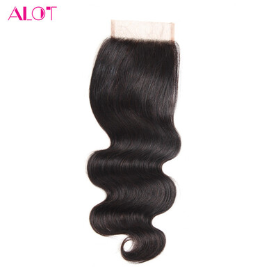 

Alot Brazilian Body Wave Virgin Hair 100% Lace Closure 4*4 Human Hair Cheap Free/Middle/Three Part Lace Closure Natural Color