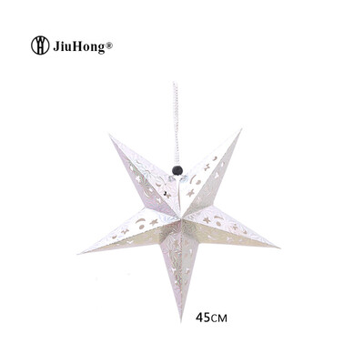 

5PCS Christmas Decoration New Years party Christmas Tree Decoration Colorful Laser Five-pointed Star Ceiling Ornaments