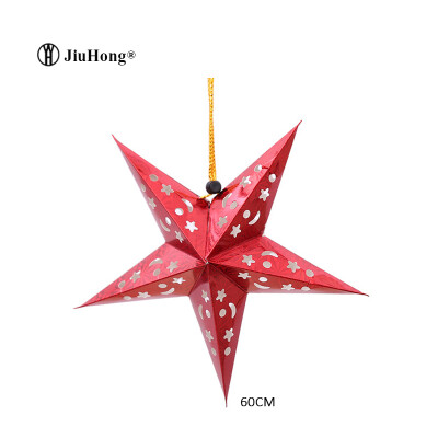 

5PCS Christmas Decoration New Years party Christmas Tree Decoration Colorful Laser Five-pointed Star Ceiling Ornaments