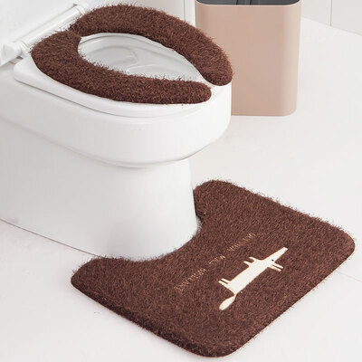 

Bao Youni toilet mat U-shaped pad waterproof non-slip toilet seat cover waterproof pasteable toilet stickers set brown DQ9119-56