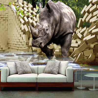 

Пользовательские большой росписи стены бумаги 3D стерео Rhino сломанной стены ТВ фона фото стола гостиной спальни нетканых обои