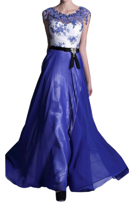 

Lovaru ™2015 New Blue Sexy long Prom Dress Sleeveless Lace Formal Evening Party Dress Fashion elegant style