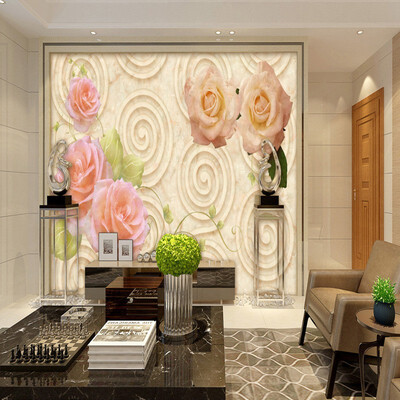 

Free shipping custom European shading rose 3D marble floor self-adhesive decoration floor living room wallpaper mural 250cmx200cm