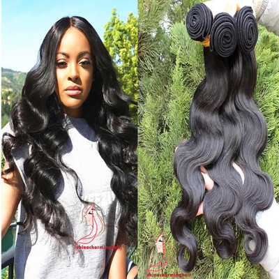 

высокое качество 100% человеческие волосы Weave Bundles Расширения человеческих волос Натуральный цвет Бразильские пучки волос тела 3шт много