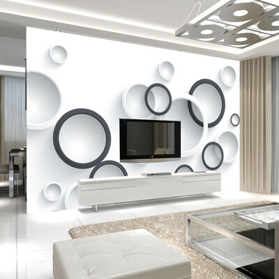 

Custom Mural Wallpaper Modern Wall Painting 3D Stereoscopic Black And White Circles Living Room TV Backdrop Wallpaper Murals 3D