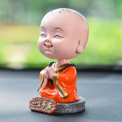 

Molong new small monk car accessories car cute cartoon doll creative car ornaments financial resources billowing