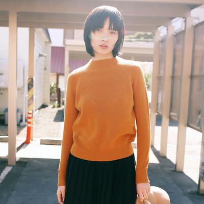 

And pure Raincun C6160 wool coat solid color Slim pullover loose casual sweater gold  C6160JH0S