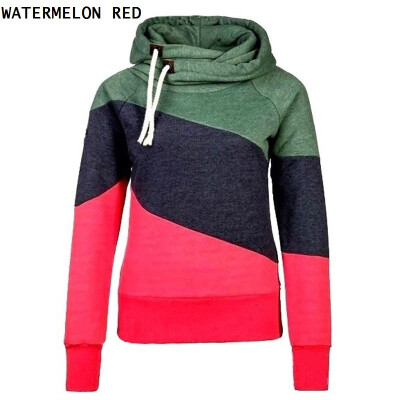 

New Arrival Womens Contrast Color Hoodie Fashion Hooded Cultivation Thickening Pullover Sweatshirts