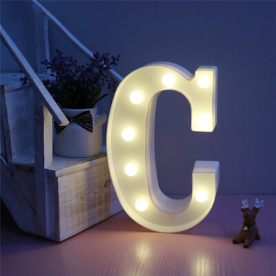 

WH 26 Буквы Белый светодиодный ночник Marquee Sign Alphabet Lamp на день рождения Свадебная вечеринка Спальня Стена Висячие украше