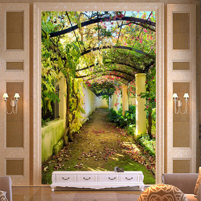 

Custom Mural Wall Paper Rolls Pastoral Melon Vine 3D Living Room Entrance Background Home Wall Painting Decor Wallpaper For Wall