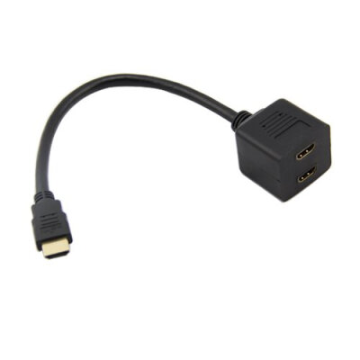 

Huayuan HDMI Male To Dual HDMI Female 1 TO 2 Way Y Splitter Cable adapter For HD TV