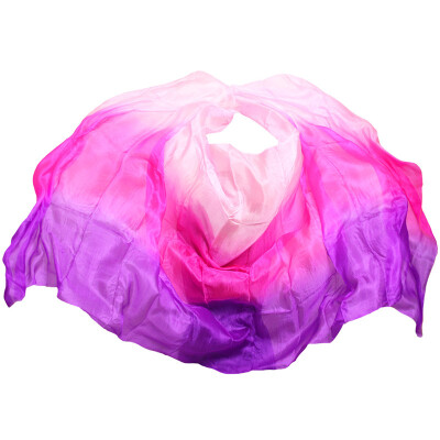 

Silk Belly Dance Veil Shawl Scarf Belly Dance Practice Performance Silk Veils 250/270*114 cm Pink+Rose+Purple