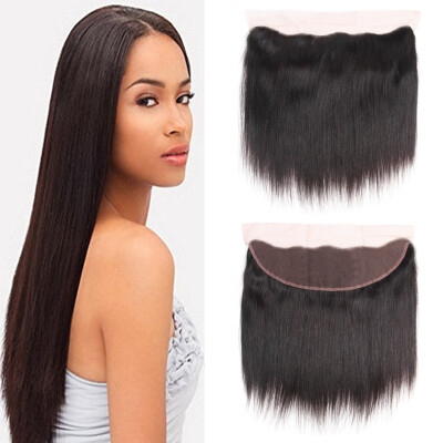 

Fine Plus 7A Lace Frontal Brazilian Virgin Human Hair Straight Frontal Free Part 13×4 Ear To Ear Lace Frontal Natural Color