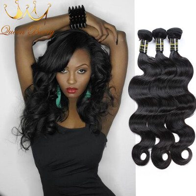 

Queen Berry 7A Peruvian Body Wave Virgin Hair 3pcs 100% Unprocessed Human Virgin Hair 8-28inch Natural Black Color