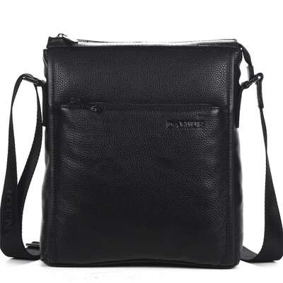 

DANJUE Men Bag Genuine Leather Messenger Bag Male Vertical Black Business Crossbody Bag Classic Zipper Casual Shoulder Bag Man