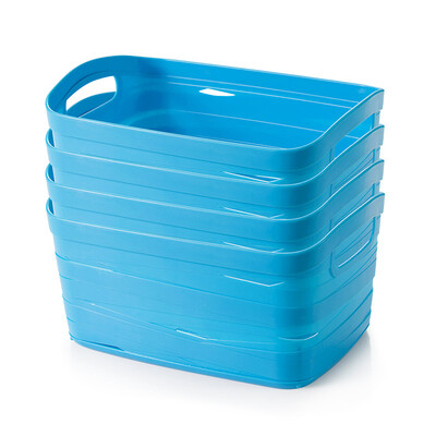 

JEKO&JEKO plastic finishing storage basket 4 Pack storage basket toy file rack finishing basket desktop weaving basket medium white SWB-6123