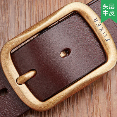 

Golden Fox FOXER new fashion mens simple pin buckle layer leather belt belt 51003F17B brown