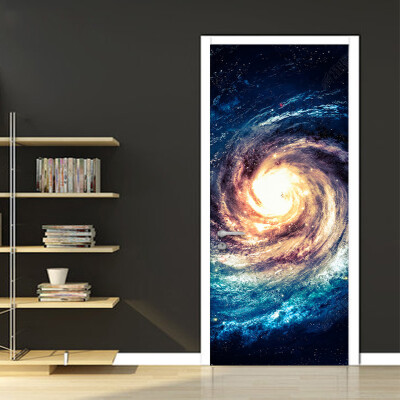 

Modern Creative Universe Starry Sky Mural Wallpaper KTV Living Room Door Sticker PVC Self-Adhesive Waterproof Mural 77cmx200cm