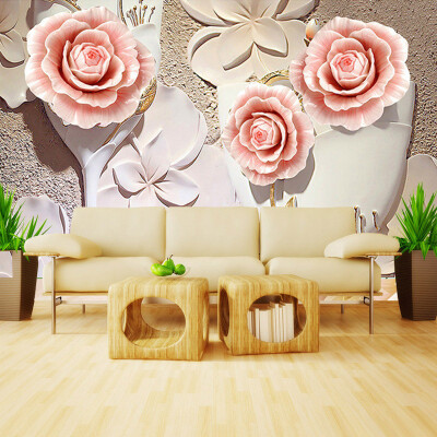 

3D Wallpaper Stereo Embossed Flowers Photo Mural Bedroom Living Room TV Sofa Backdrop Wall Home Decor 3D Wall Papers Papel Mural