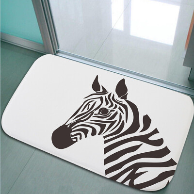 

Jingdong supermarket] green reed personalized printing and dyeing mats mattress water suction non-slip bathroom kitchen mats zebra 40 * 60cm