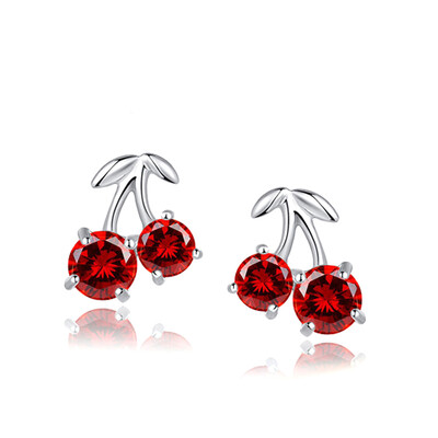 

Yoursfs® 925 Silver Zircon Cherry Earring Fashion Silver Jewelry