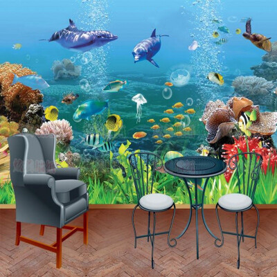 

Custom photo wallpaper 3D mural custom cartoon wallpaper ocean underwater world childrens room TV background wallpaper mural