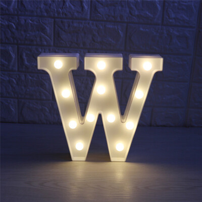 

WH 26 Буквы Белый светодиодный ночник Marquee Sign Alphabet Lamp на день рождения Свадебная вечеринка Спальня Стена Висячие украше