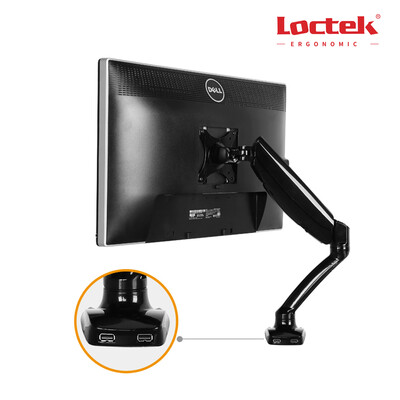 

Loctek Monitor Mount Full Motion Swivel Desk Top Monitor Arm Workstation Stand Heavy duty for 10-27 with USB Port