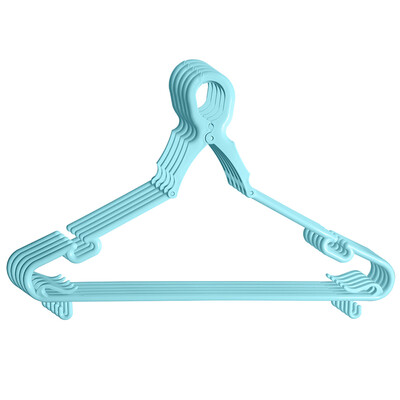 

Green source buckle type windproof hanger clothes rack drying rack household clothes support plastic clothes hook hanger blue 15 Pack