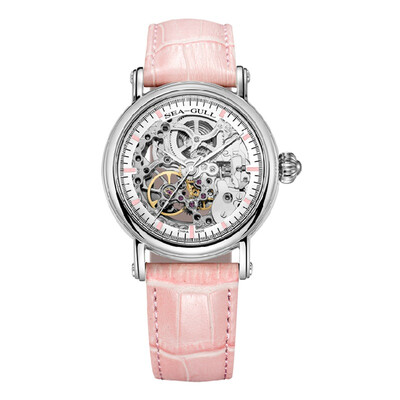 

Seagull SeaGull watch fashion hollow series of automatic mechanical women&39s white powder with M182SK