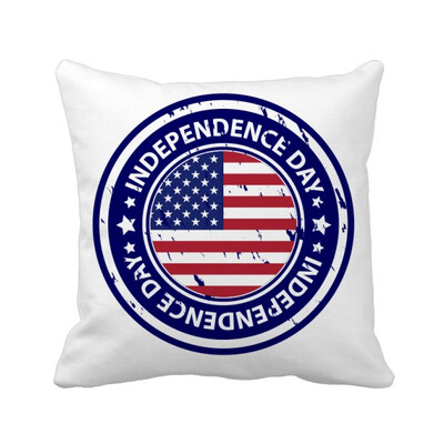 

USA Independence Day Flag Postmark Square Throw Pillow Insert Cushion Cover Home Sofa Decor Gift