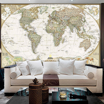 

3D photo wallpaper World map 3D stereo wallpaper theme hotel living room bedroom background mural wallpaper