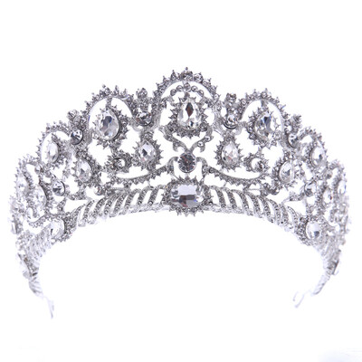 

Большой Кристалл Rhinestone Tiara Crown Свадебные украшения Diadem Bride Wedding