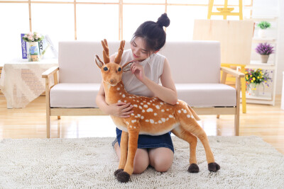 

Simulation Kids Stuffed Sika Deer Toys Plush Animal Deer Dolls Children Playmate Kids Birthday Gift Home Decoration