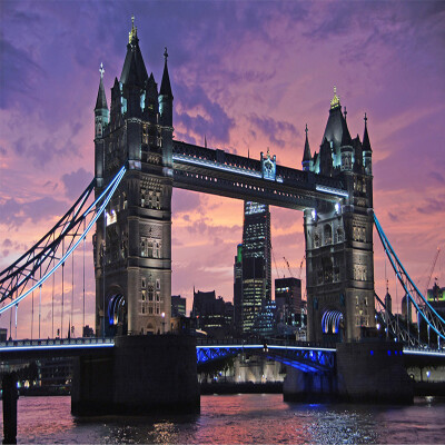 

Custom 3D Photo Wallpaper Mural Paintings Tower Bridge Night View European City Landscape 3D Large Murals Wallpaper Living Room