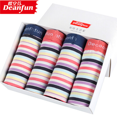 

Butterfly Ann Fen underwear high waist stripe pattern modal cotton seamless womens boxer shorts 4 shorts gift box AXXL code