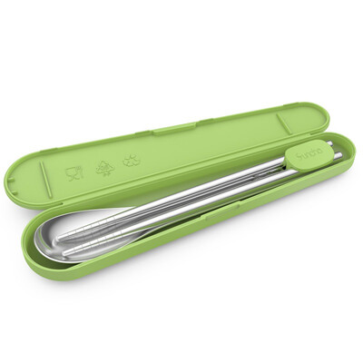 

Double gun Suncha portable travel chopsticks stainless steel chopsticks spoon portable chopsticks three-piece suit KZ3197-L