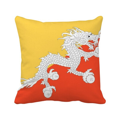 

Bhutan National Flag Asia Country Square Throw Pillow Insert Cushion Cover Home Sofa Decor Gift
