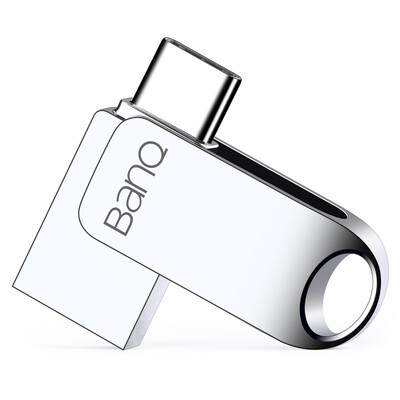 

banq C61 Type-C31 mobile phone U disk USB30 Type-C dual interface high-speed all-metal USB mobile phone dual-use car U disk snow silver