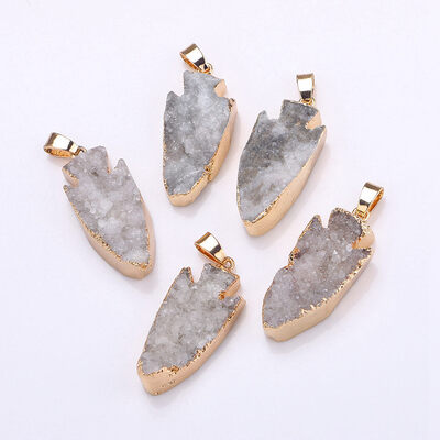 

Yumten Crystal Pendant Anchor Charms Природные позолоченные Геодезические кластеры Бусины Ожерелье Прекрасные ювелирные изделия По