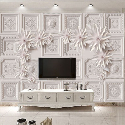 

Custom 3D Wallpaper Walls For Living Room Hotel Mural Stereo Embossed Flowers Wall Painting Modern Simple Home Decor Wall Papers