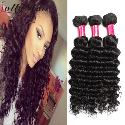 

Grade 7A Unprocessed Malaysian Virgin Hair Fashion Deep Wave 3pcs Human Hair Weaving 8-28inch Natural Color Human Hair Products