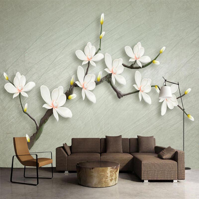 

Китайский стиль 3D Stereo Magnolia Flower Mural Обои Современная гостиная Изучение фонового рисунка Настенная живопись Домашний декор Papier Peint