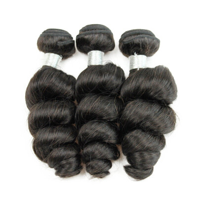 

Kisshair cheap 3 bundles hair weft nature color loose wave 8A grade remy Brazilian human hair weaving